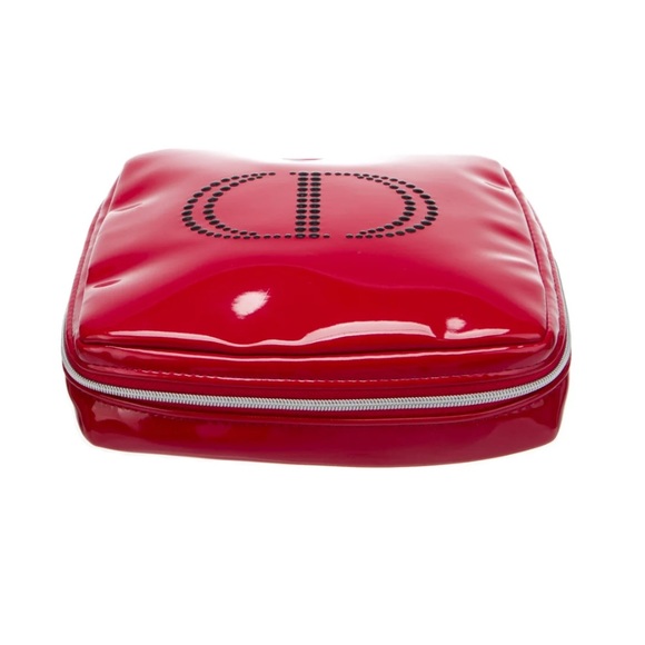 NEW Christian Dior Studded CD Logo Red Cosmetic Bag in Box - Picture 5 of 6